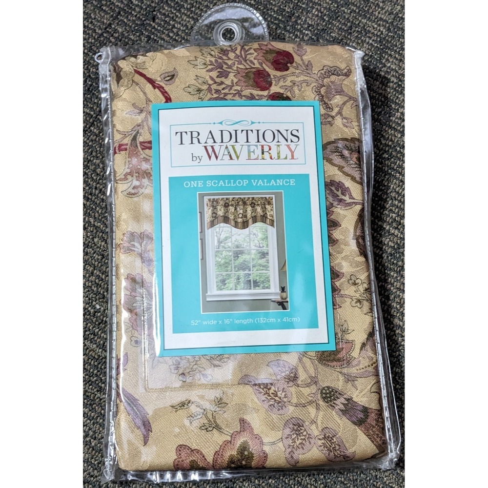 Scallop‎ Valance Traditions by Waverly Navarra Antique One New 52" X 16"